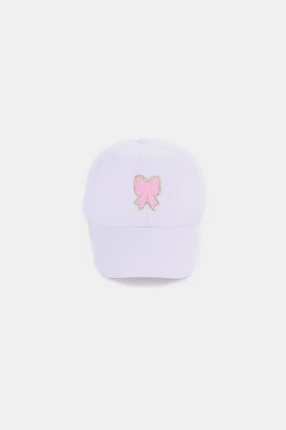 Ribbon Bow Chenille Patch Baseball Cap