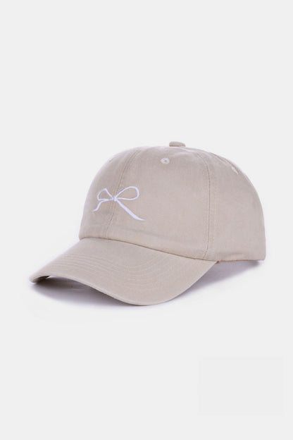 Z Bow Embroidered Washed Cotton Caps