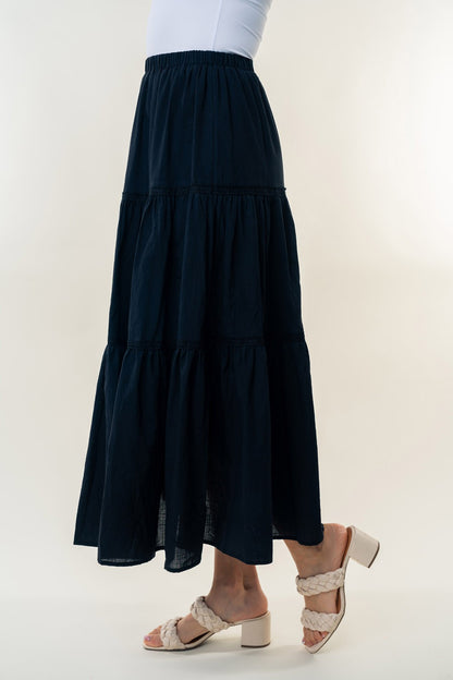 WB High Waisted Tiered Maxi Skirt