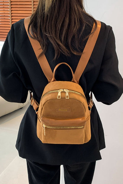 Suede Adjustable Strap Backpack Bag