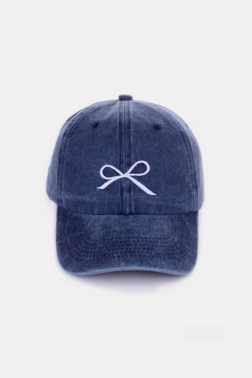 Z Bow Embroidered Washed Cotton Caps