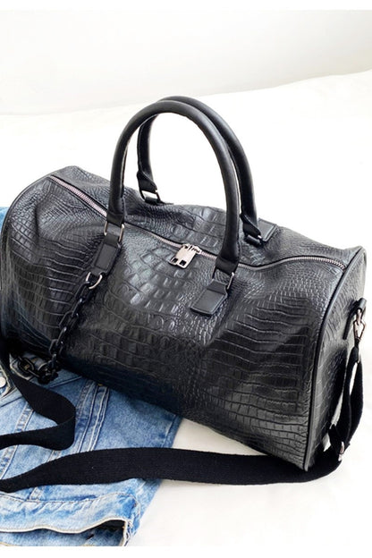 PU Leather Weekender Travel Duffle Bag