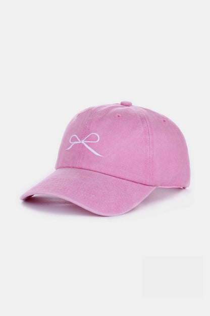 Z Bow Embroidered Washed Cotton Caps