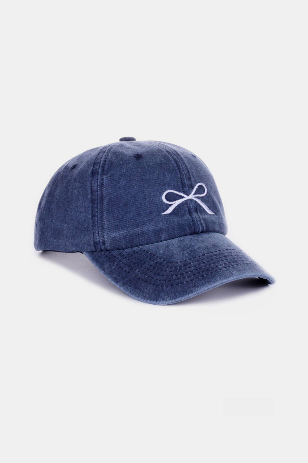 Z Bow Embroidered Washed Cotton Caps