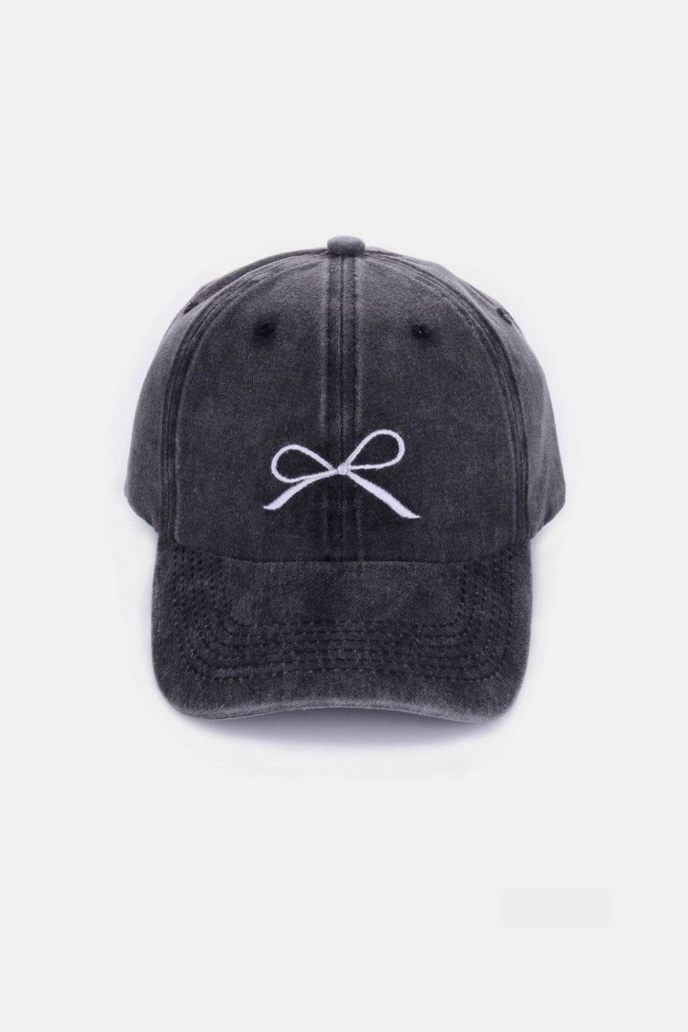 Z Bow Embroidered Washed Cotton Caps