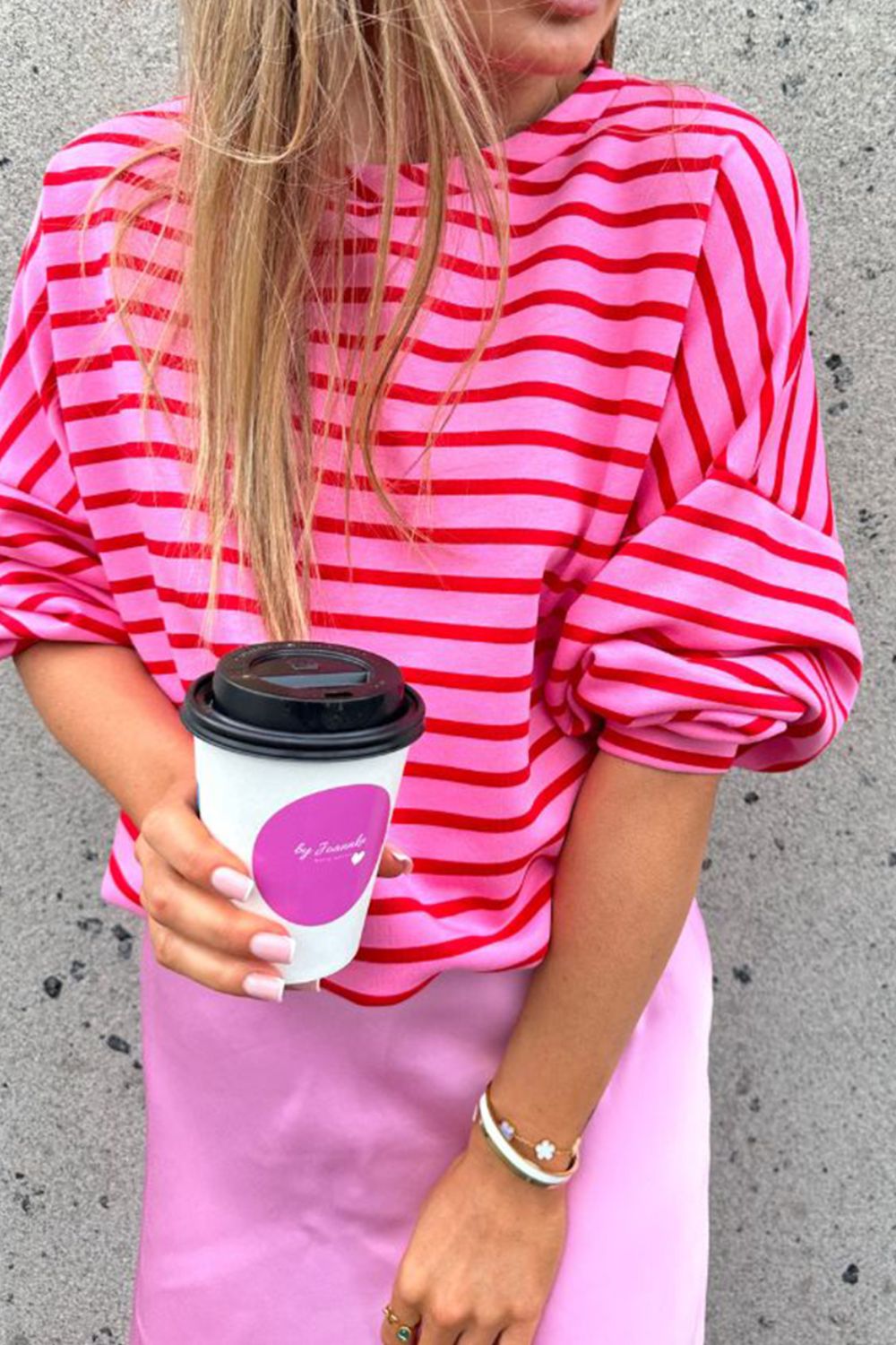 Striped Round Neck Long Sleeve Sweatshirt