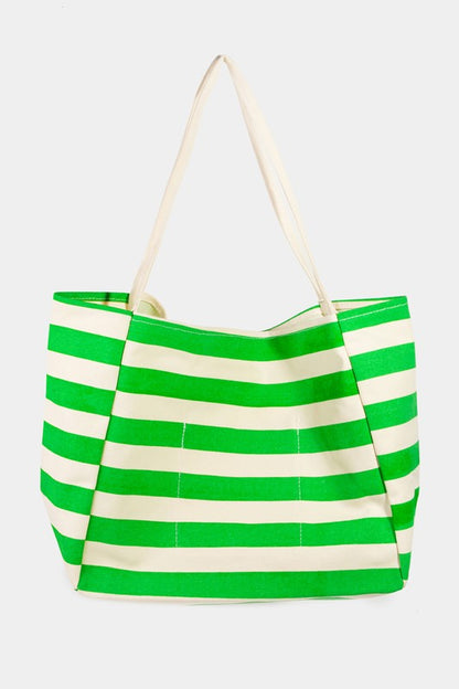 Fame Stripe Contrast Tote Bag