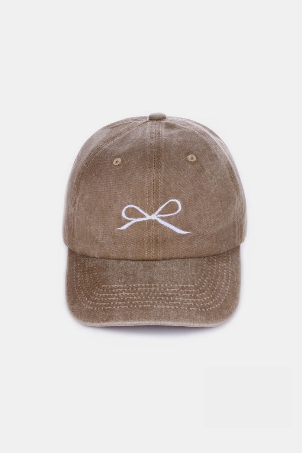 Z Bow Embroidered Washed Cotton Caps