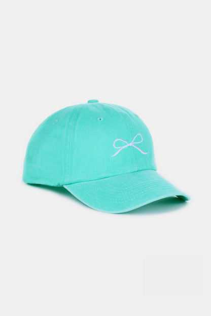 Z Bow Embroidered Washed Cotton Caps