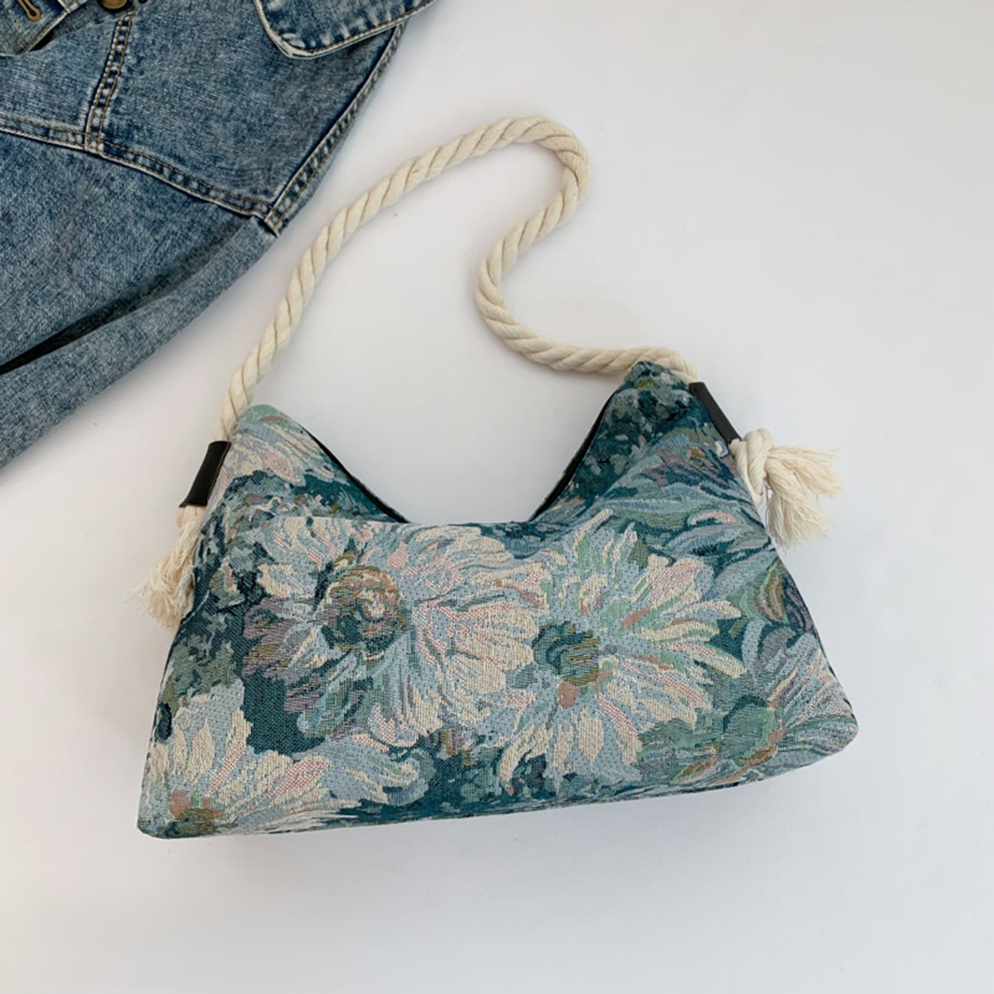 Vintage Printed Small Crossbody Bag