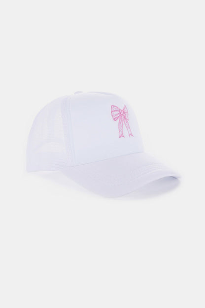 Ribbon Bow Embroidery Trucker Hat