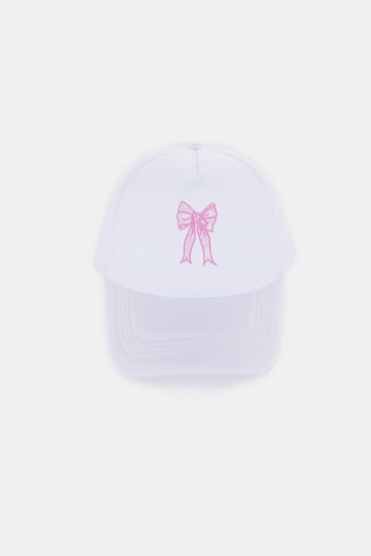 Ribbon Bow Embroidery Trucker Hat