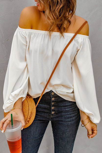 Off-Shoulder Balloon Sleeve Top