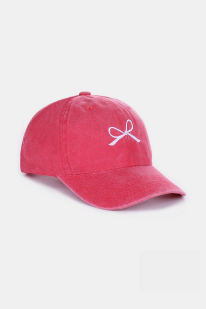 Z Bow Embroidered Washed Cotton Caps