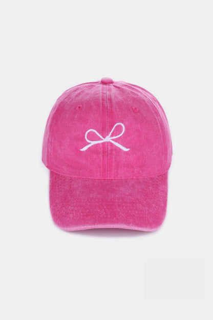 Z Bow Embroidered Washed Cotton Caps