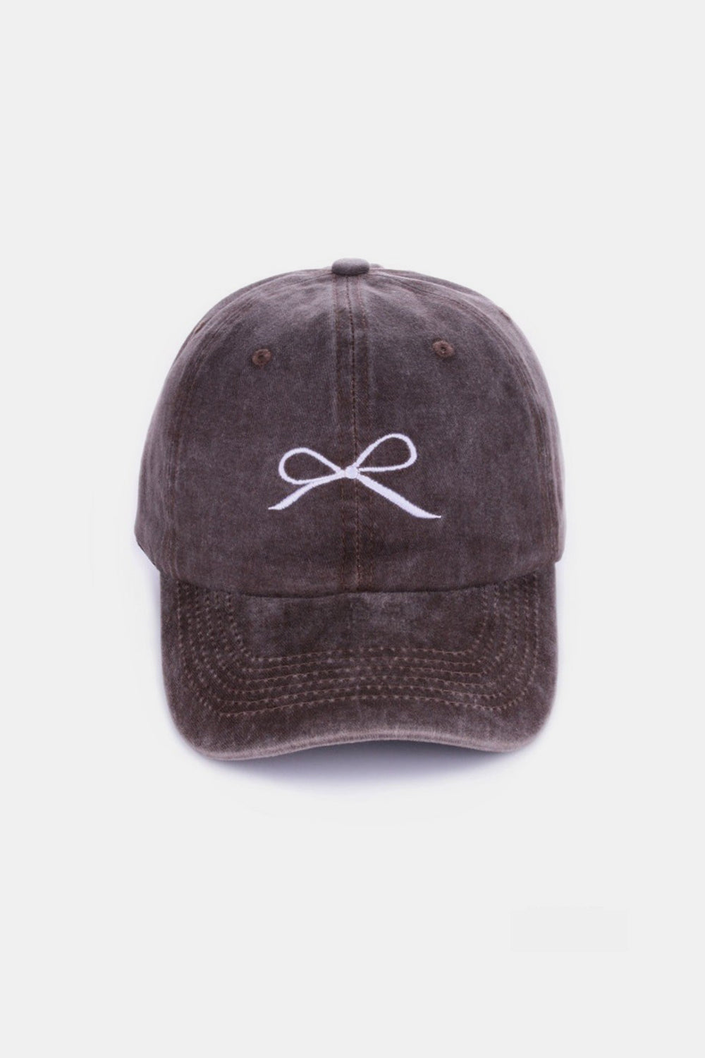 Z Bow Embroidered Washed Cotton Caps