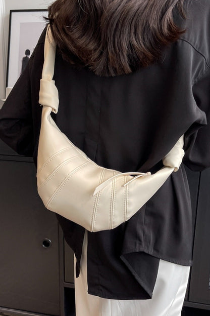 Z Vegan Leather Croissant Crossbody Bag