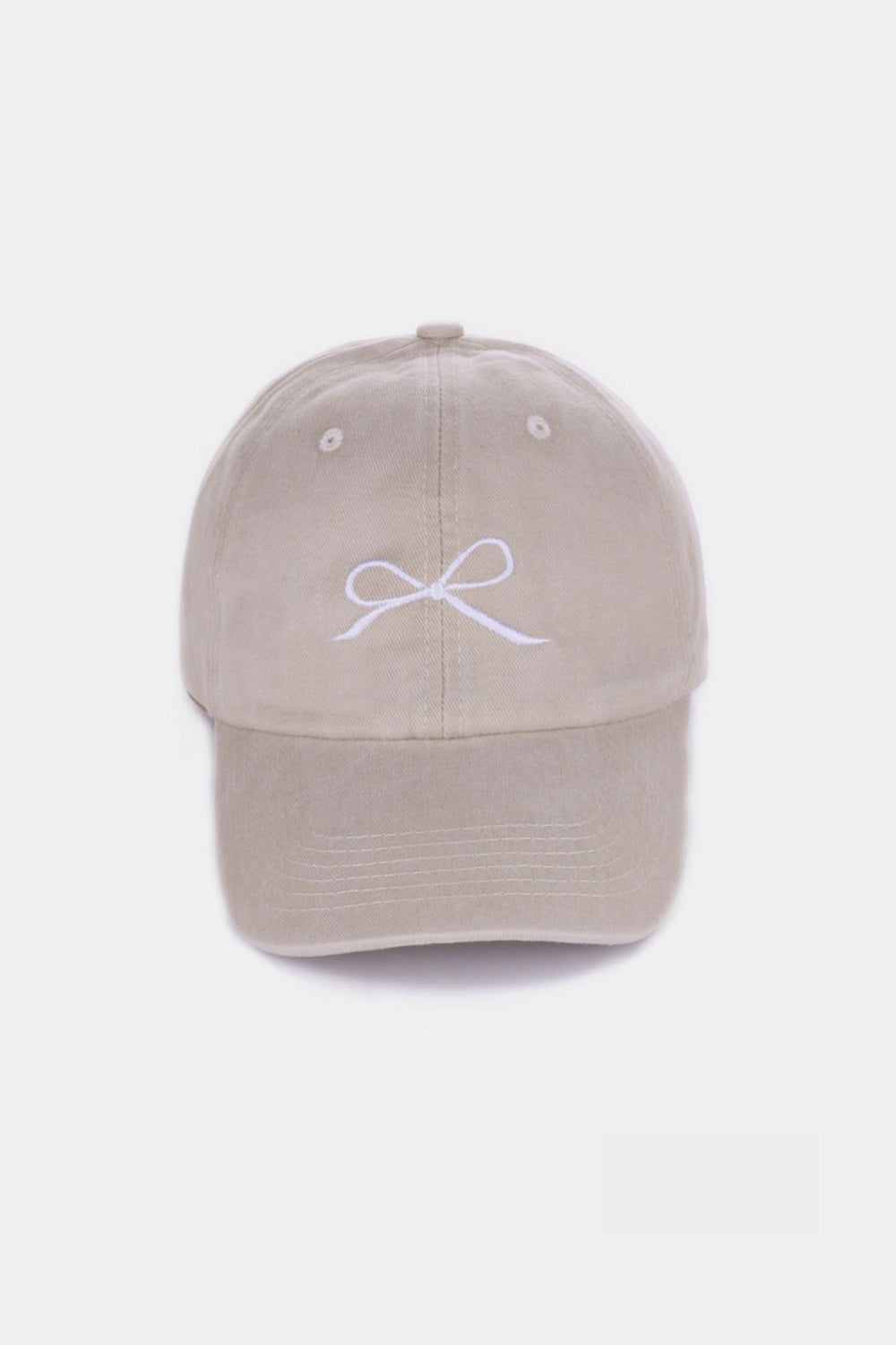 Z Bow Embroidered Washed Cotton Caps