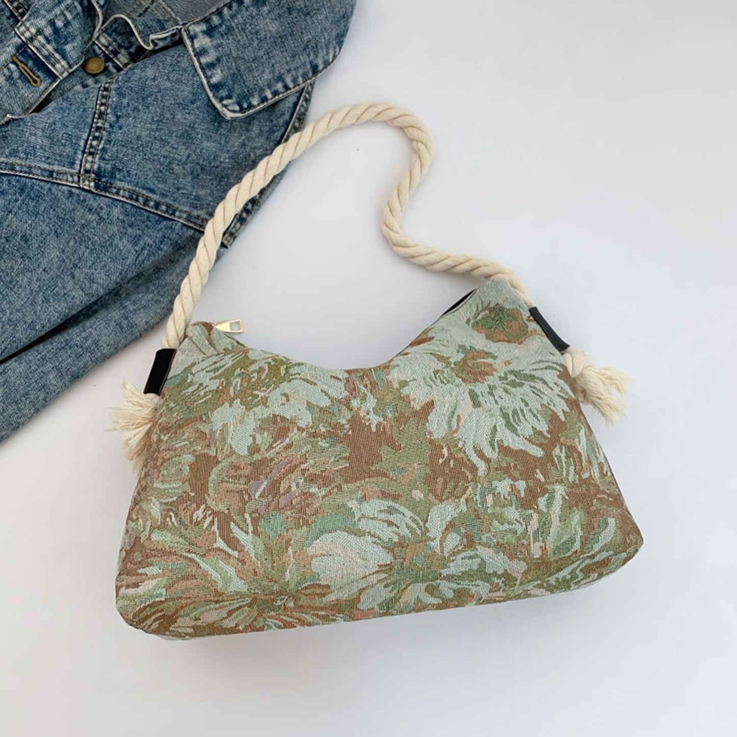 Vintage Printed Small Crossbody Bag