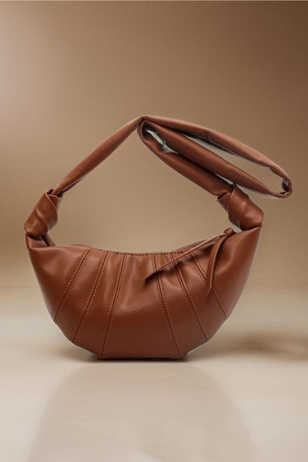 Z Vegan Leather Croissant Crossbody Bag