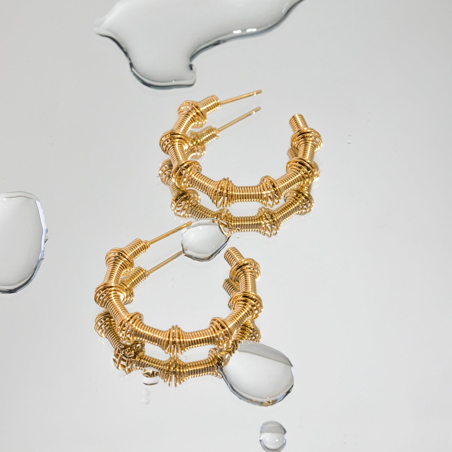 18K Gold-Plated Stainless Steel C-Hoop Earrings