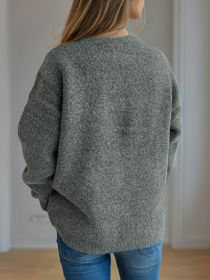 Cherry Round Neck Long Sleeve Sweater