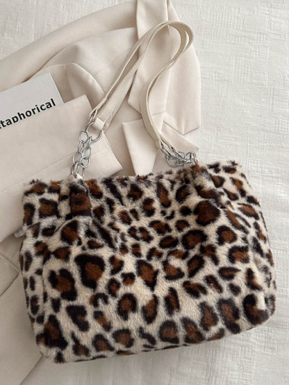 Faux Fur Leopard Shoulder Bag