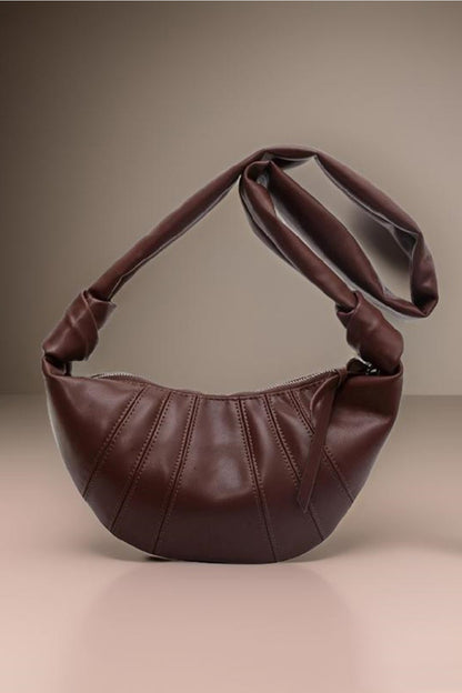 Z Vegan Leather Croissant Crossbody Bag